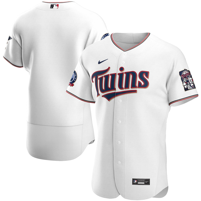 2020 MLB Men Minnesota Twins Nike White Home 2020 60th Season Authentic Team Jersey 1->minnesota twins->MLB Jersey